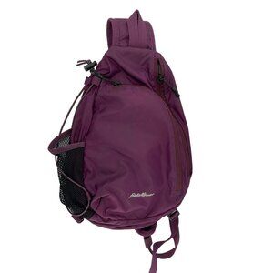 Eddie Bauer Maroon Sling Backpack - Adjustable Strap Multiple Pockets Breathable